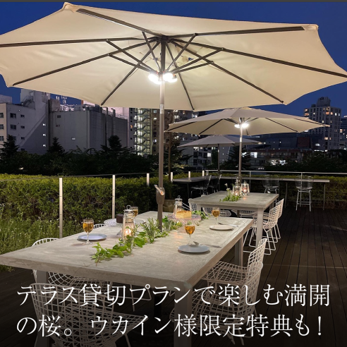 テラス貸切プランで楽しむ満開の桜。ウカインさま限定特典も！画像