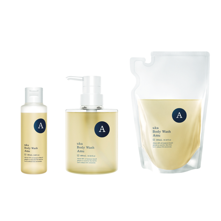 1月6日(金) uka Body Wash Amuへ名称変更のご案内。もっと呼びやすいネーミングでパッケージもシンプルに。リフィルも新登場！画像